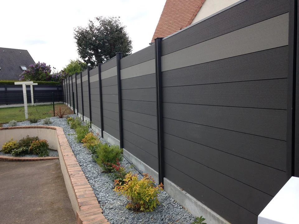 WPC Fence Aluminium Post Composite Wood Waterproof UV Resistant Outdoor Garden Wood Fencing Panels